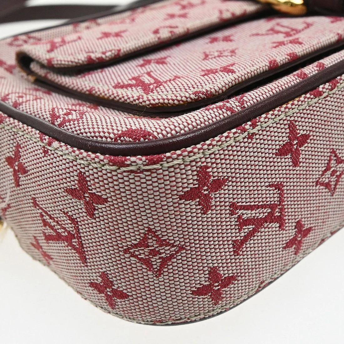 Borsa Louis Vuitton Juliet MM Shoulder Bag Vintage in Monogram Mini Lin Canvas, Leather Rosso