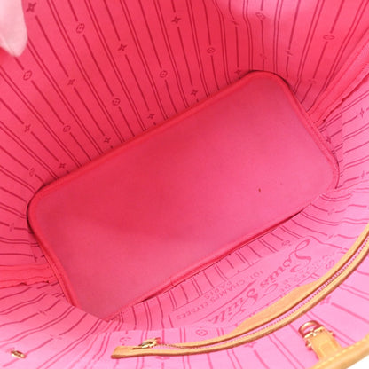 Louis Vuitton Rose Neverfull MM Shoulder Tote Bag