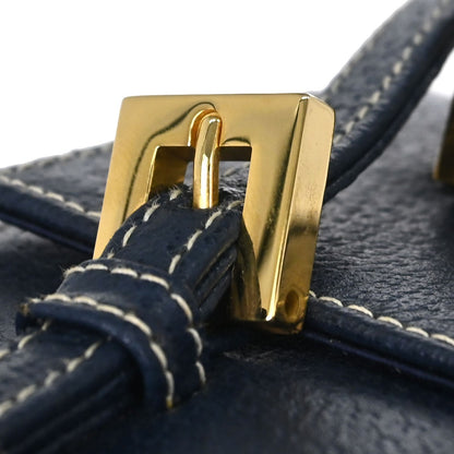 Fendi Blue Leather Baguette Box Handbag