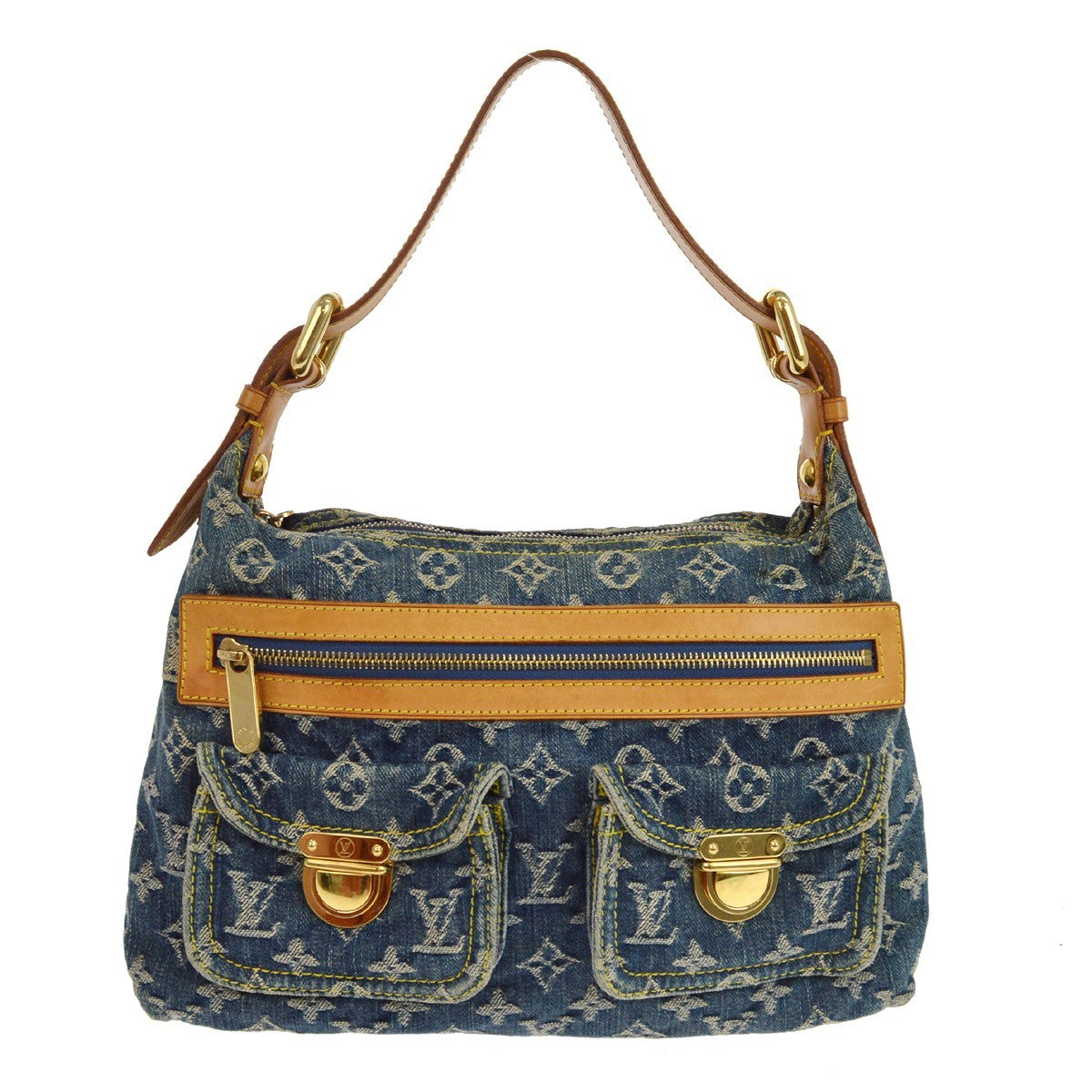 Borsa Louis Vuitton Baggy PM Vintage in Denim e Pelle Blu