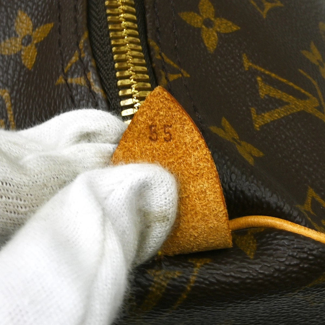 Borsa Louis Vuitton Keepall 55 Travel Handbag Vintage in Monogram Canvas, Leather Marrone