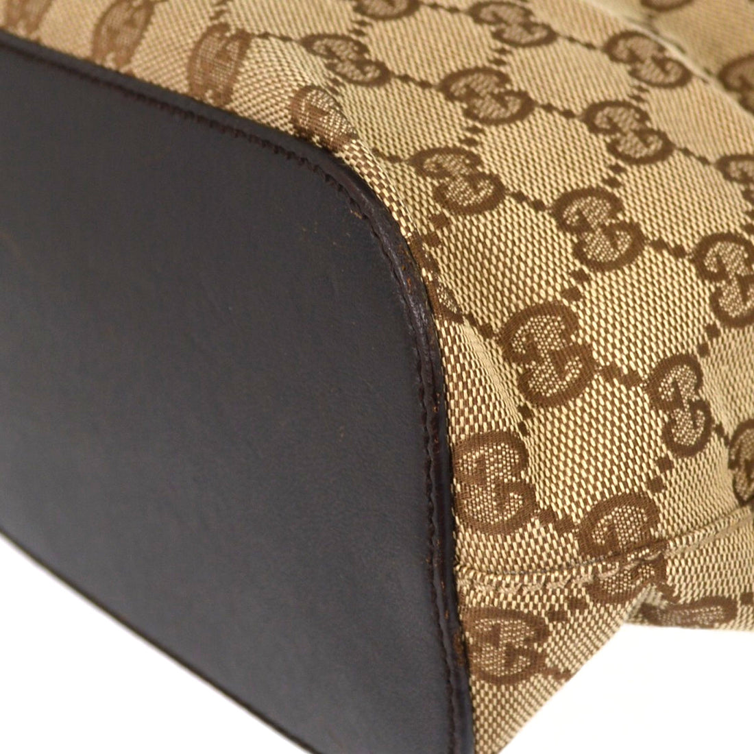 Borsa Gucci GG Vintage a Spalla in Tela e Pelle Beige