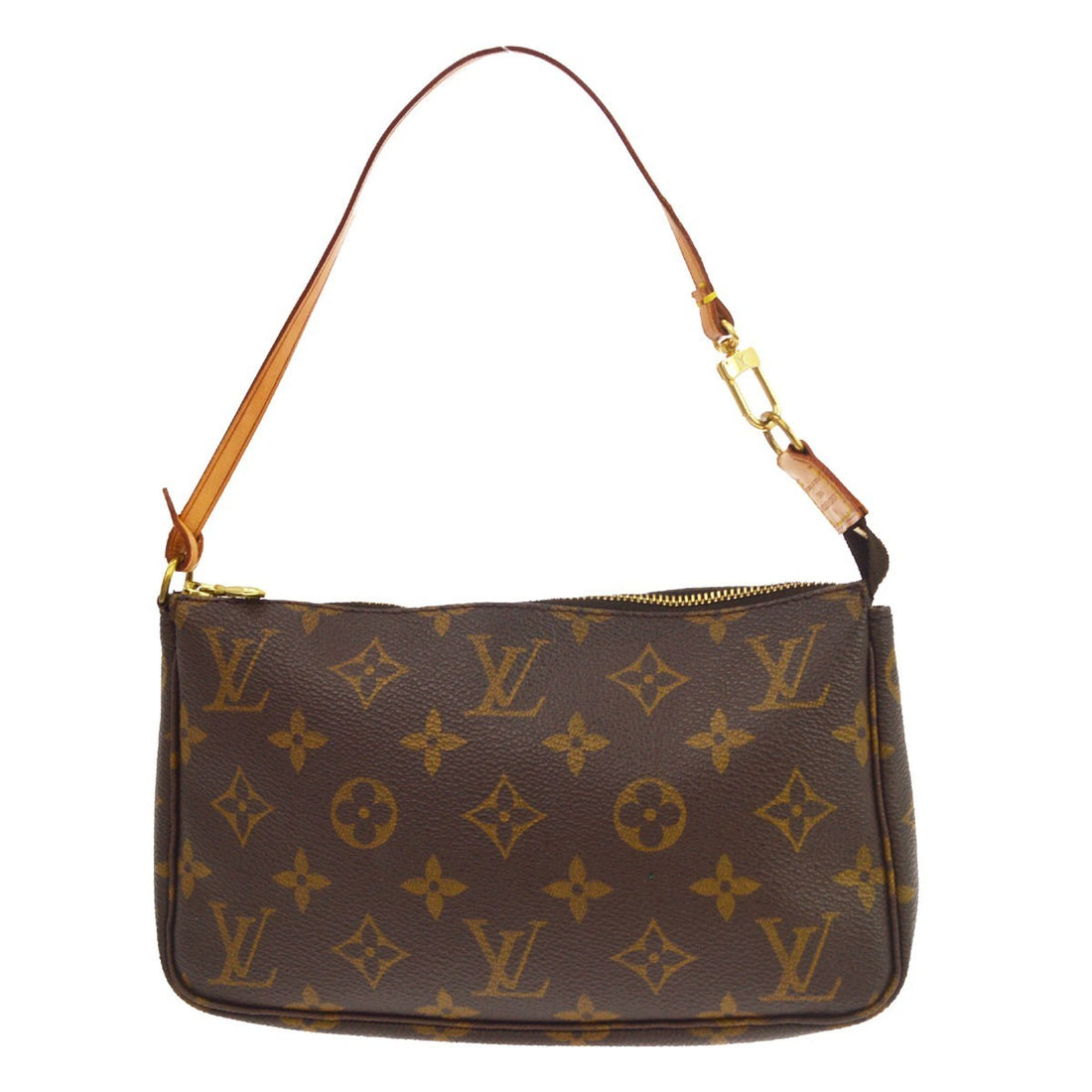 Borsa Louis Vuitton Pochette Accessoires Vintage in Tela Monogram e Pelle Marrone