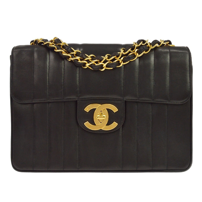 Borsa Chanel Jumbo Classic Flap Vintage in Pelle di Agnello Nera