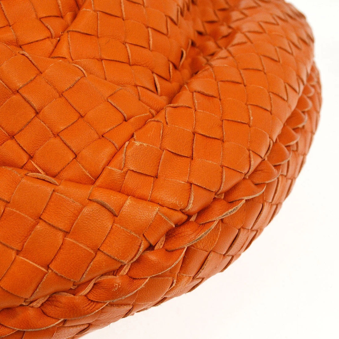 Borsa Bottega Veneta Intrecciato Hobo Handbag Vintage in Pelle Arancione