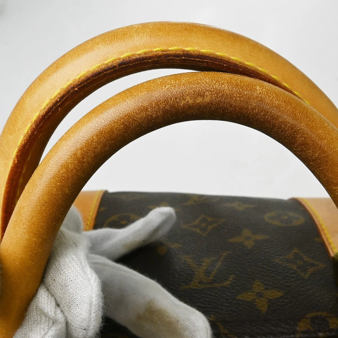 Borsa Louis Vuitton Keepall 55 Travel Handbag Vintage in Monogram Canvas, Leather Marrone