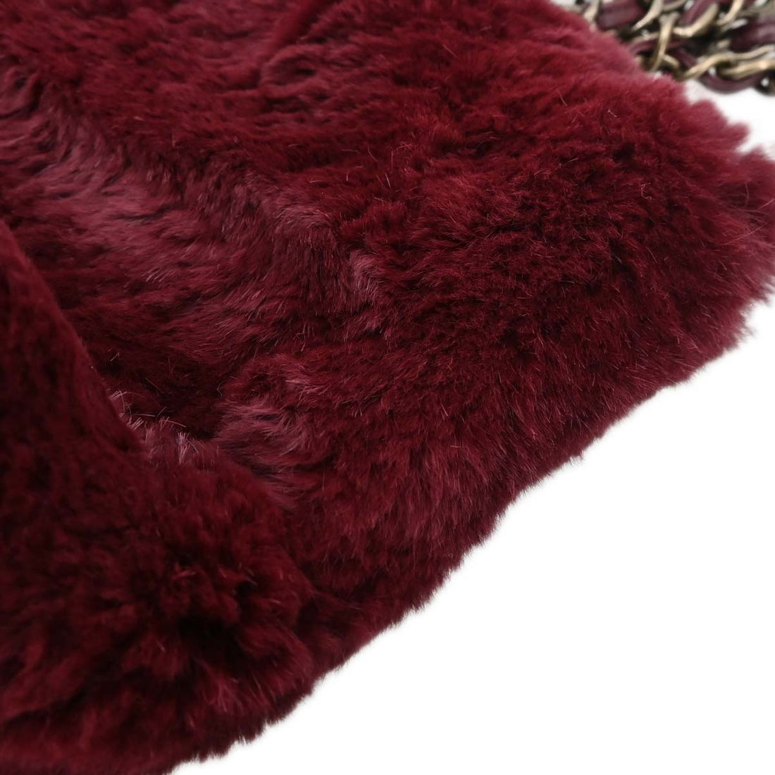 Borsa Chanel Coco Mark Vintage in Pelliccia Lapin Bordeaux