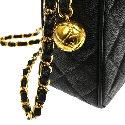 Chanel Black Caviar Skin Shoulder Bag Vintage