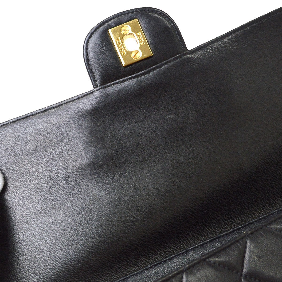Chanel Black Lambskin Double Sided Classic Flap Handbag