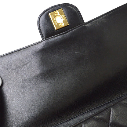 Chanel Black Lambskin Double Sided Classic Flap Handbag