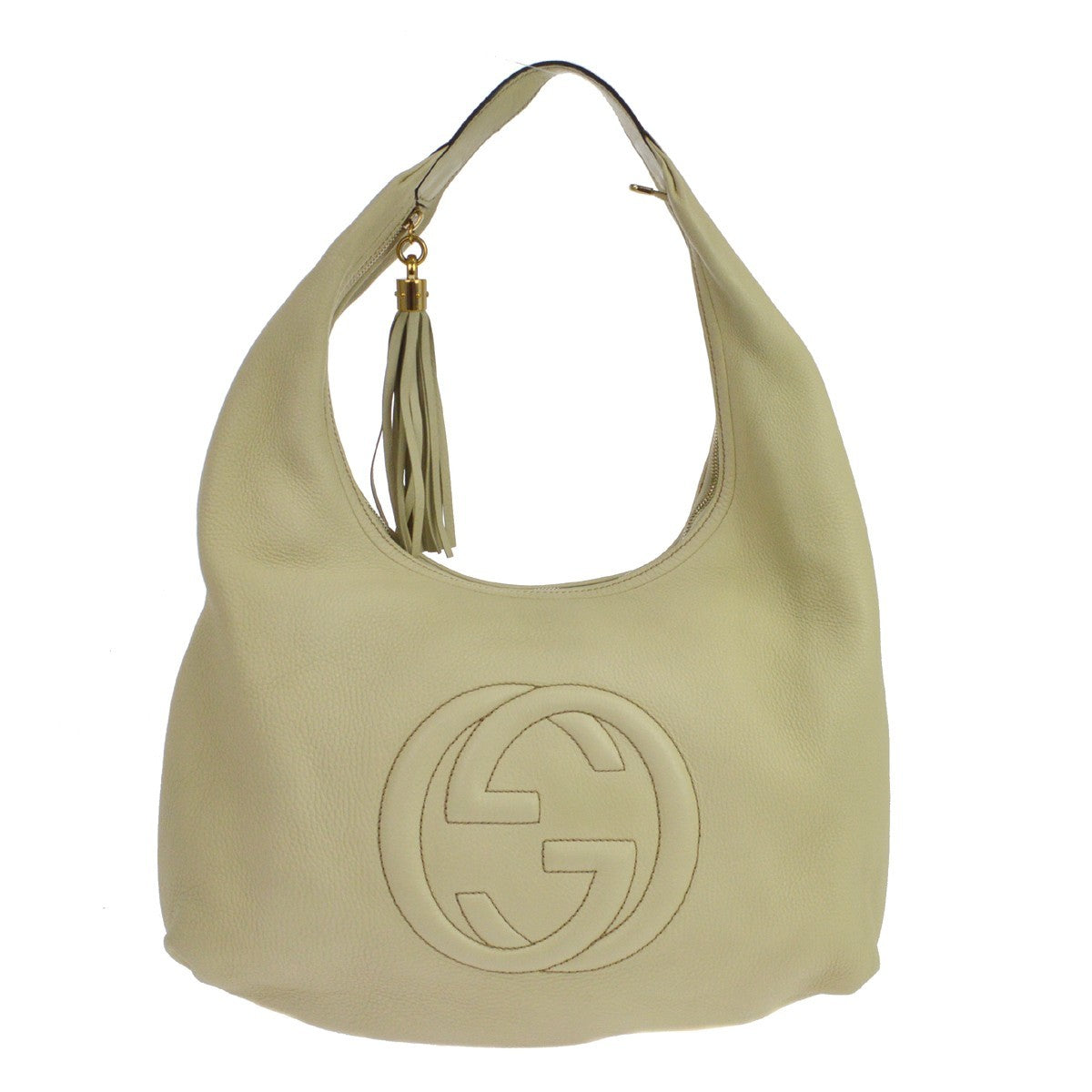 Borsa Gucci Soho Hobo Vintage in Pelle Bianco Sporco