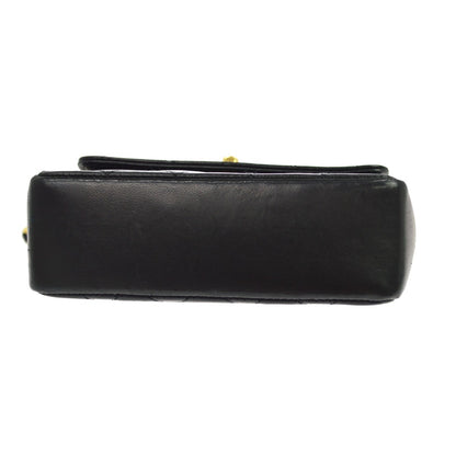 Chanel Black Lambskin Straight Flap Shoulder Bag