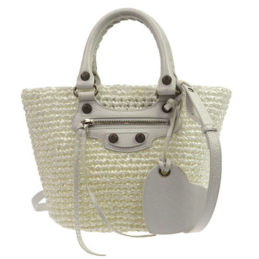 Balenciaga White Le Cagole Panier S Tote Bag Vintage