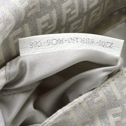 Fendi White Canvas Zucchino Handbag