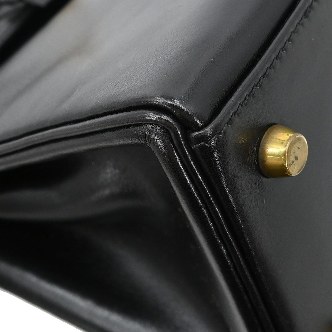 Borsa Hermès Black Box Calf Kelly 28 Sellier 2way Handbag Vintage in Box Calf, Pelle Nero