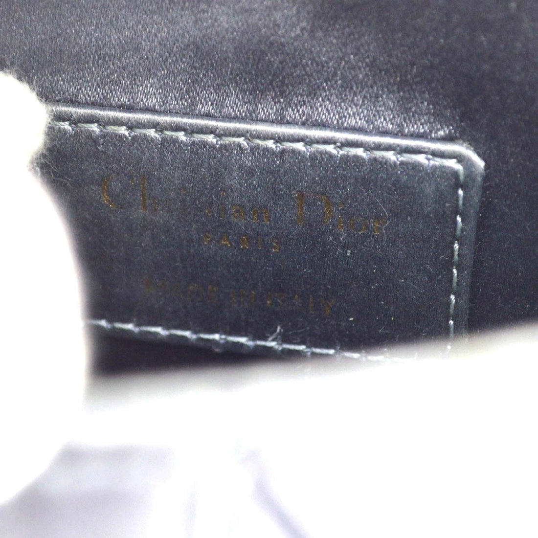 Borsa Christian Dior Crystal Saddle Mini Saddle Bag Vintage in Raso Blu Grigio