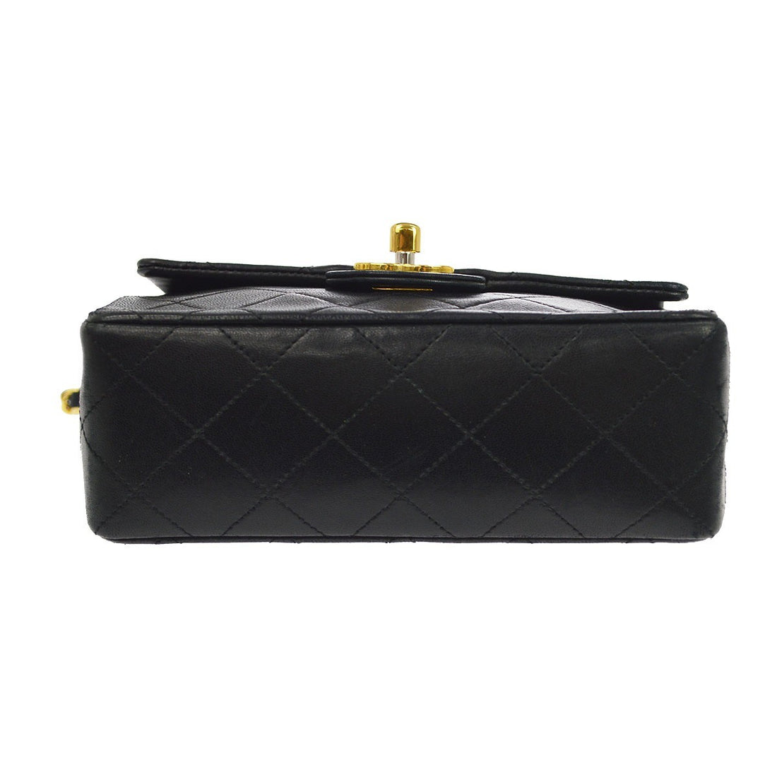 Borsa Chanel Mini Classic Flap Quadrata Vintage in Pelle di Agnello Nera
