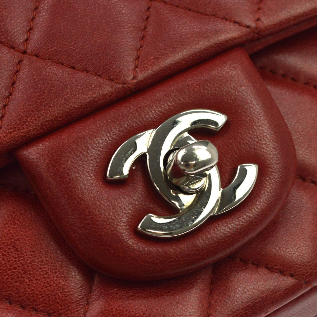 Borsa Chanel Single Flap Vintage in Pelle di Agnello Rossa