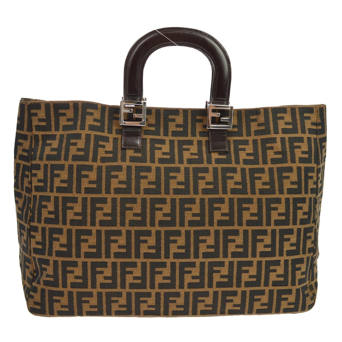 Fendi Zucca Tote Vintage Bag in Brown Canvas