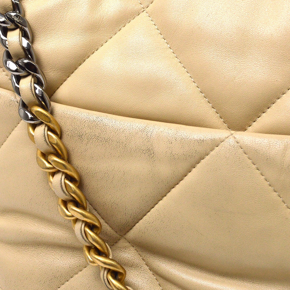Chanel Beige Lambskin Dix-neuf 19 Large 2way Handbag
