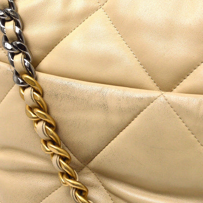 Chanel Beige Lambskin Dix-neuf 19 Large 2way Handbag