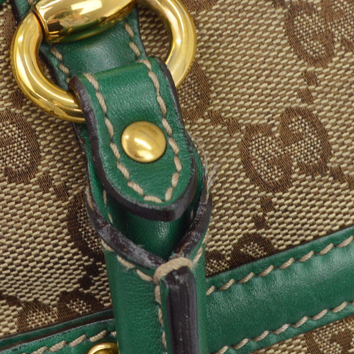 Gucci Green GG Canvas Wave Boston Bag