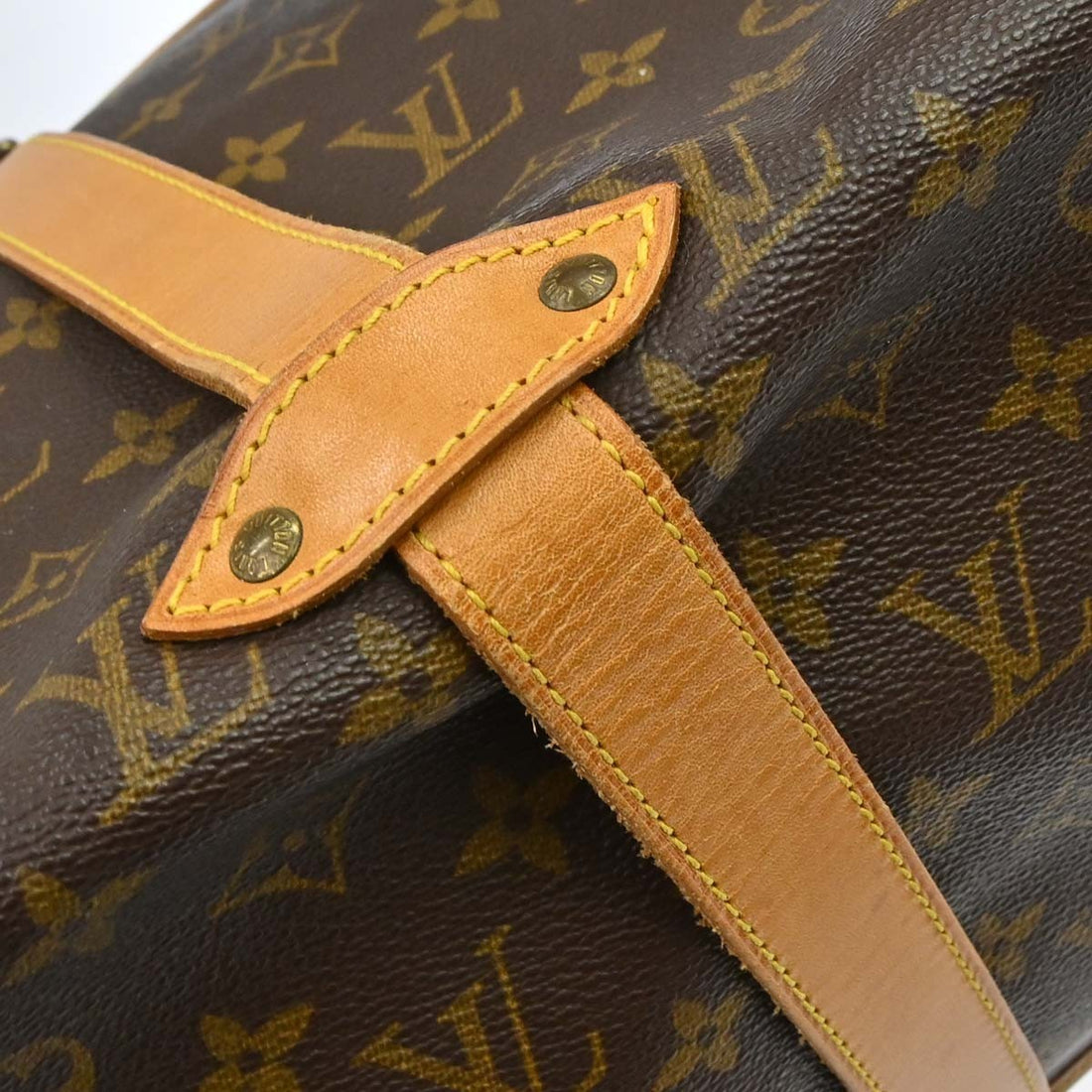 Borsa Louis Vuitton Saumur 35 Vintage in Tela Monogram e Pelle Marrone — Rif. VI451