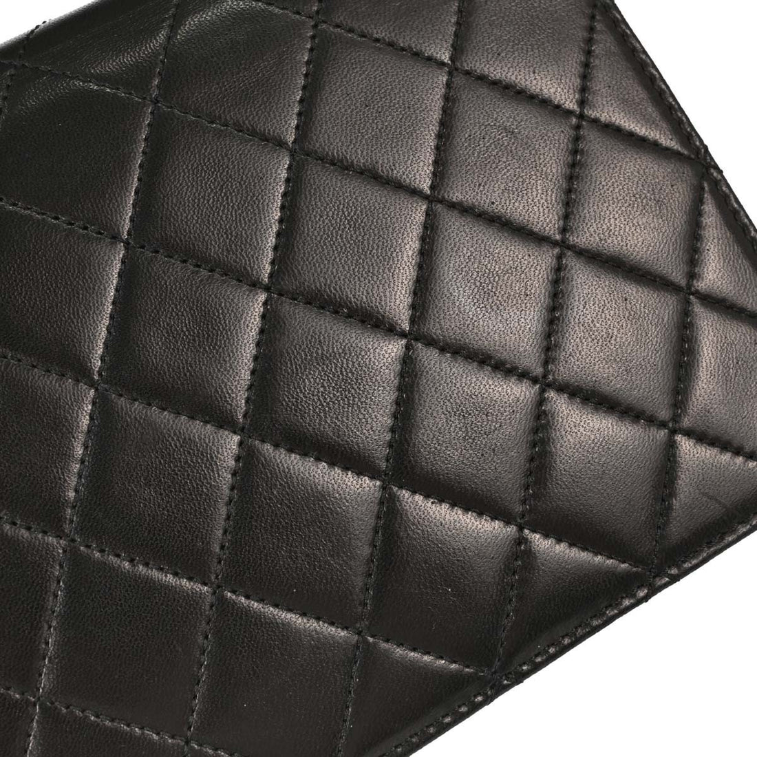 Borsa Chanel Pushlock Full Flap Vintage in Pelle di Agnello Nera
