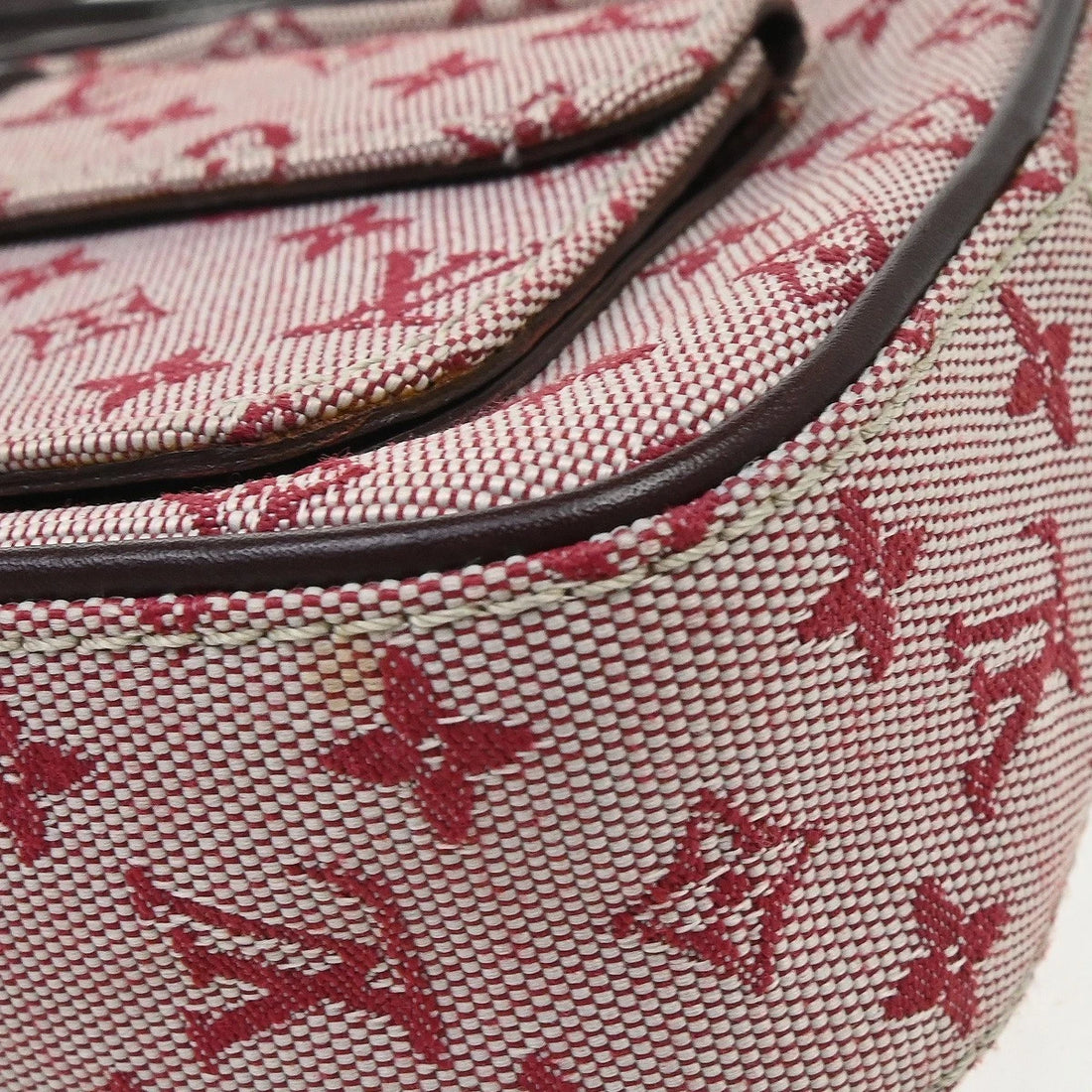 Borsa Louis Vuitton Juliet MM Shoulder Bag Vintage in Monogram Mini Lin Canvas, Leather Rosso