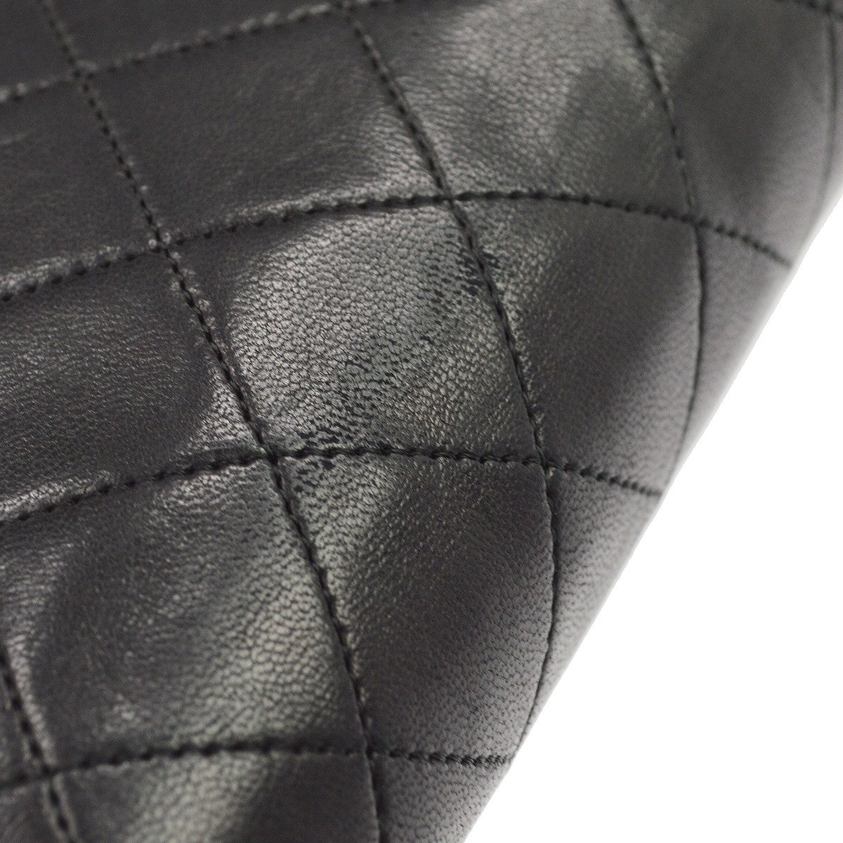 Chanel Black Lambskin Turnlock Small Full Flap Shoulder Bag Vintage