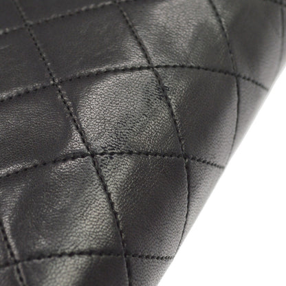 Chanel Black Lambskin Turnlock Small Full Flap Shoulder Bag Vintage