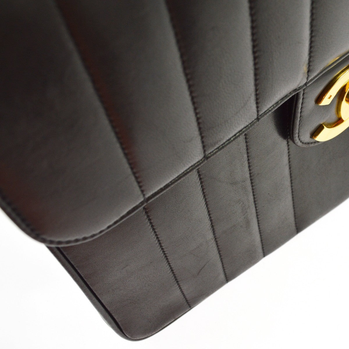 Borsa Chanel Jumbo Classic Flap Vintage in Pelle di Agnello Nera