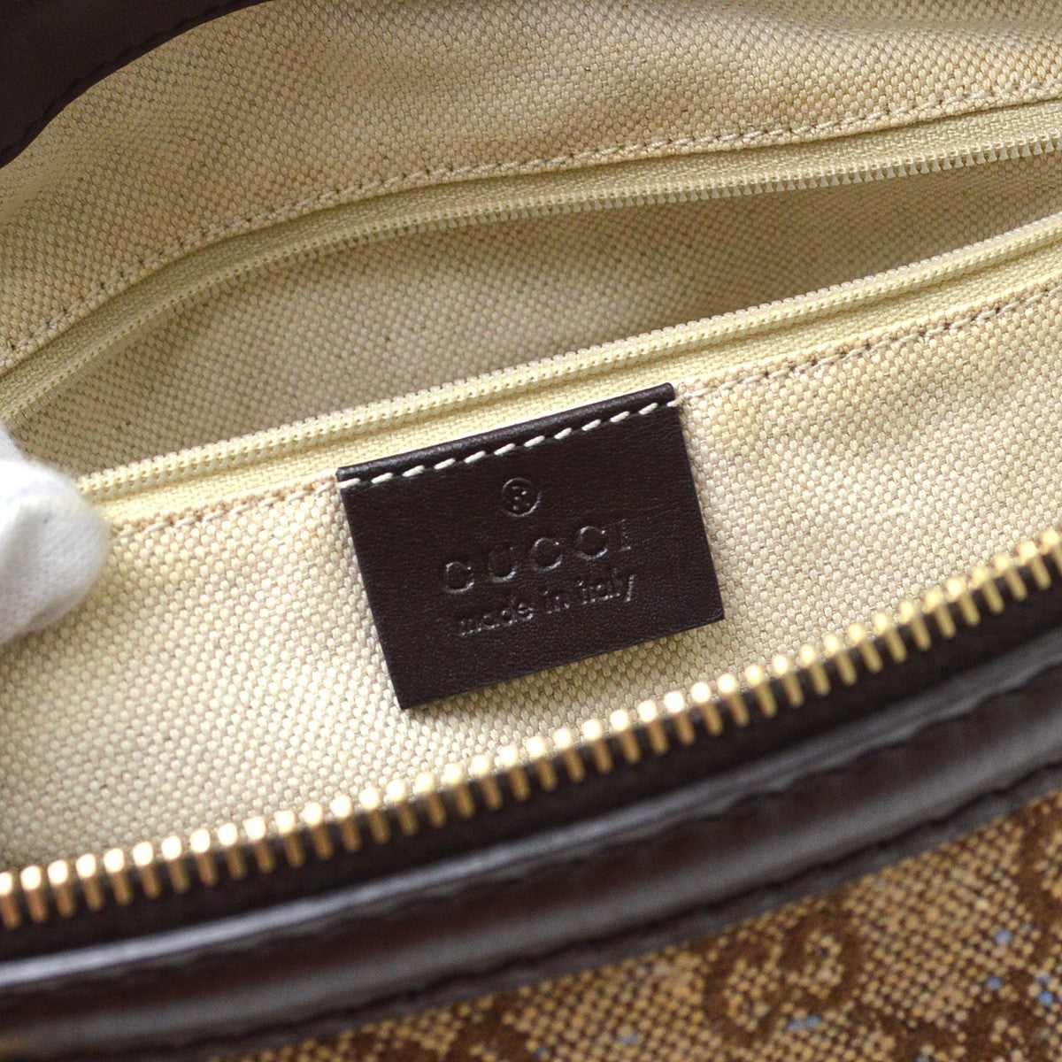 Gucci Beige Canvas Sukey GG Tote Bag