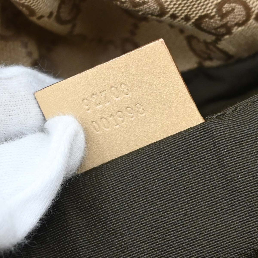 Borsa Gucci Bamboo Vintage in Tela e Pelle Beige