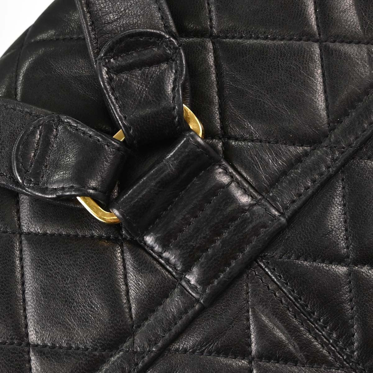Chanel Circle Lock Backpack Vintage in Pelle di Agnello Nera