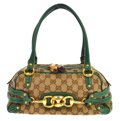 Gucci Green GG Canvas Wave Boston Bag