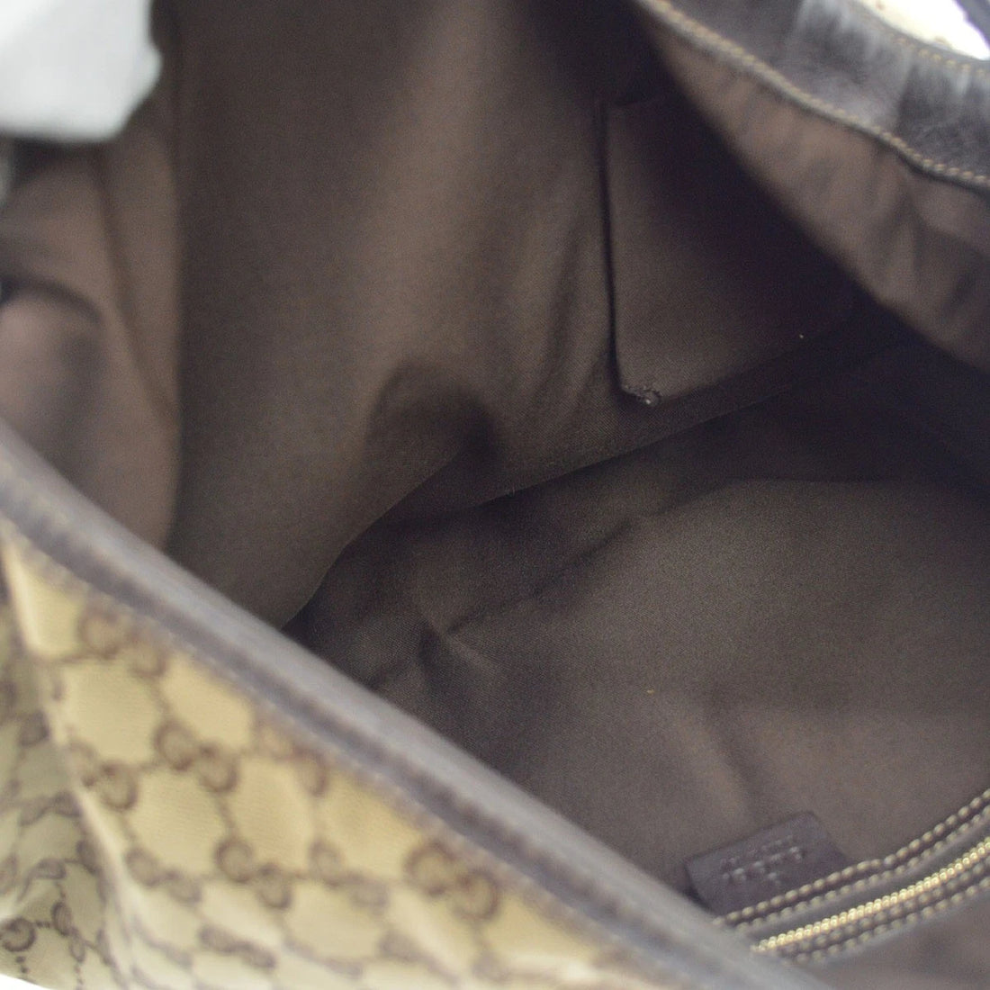 Borsa Gucci GG Canvas Wave Horsebit Hobo Bag Vintage in Tela, Pelle Beige