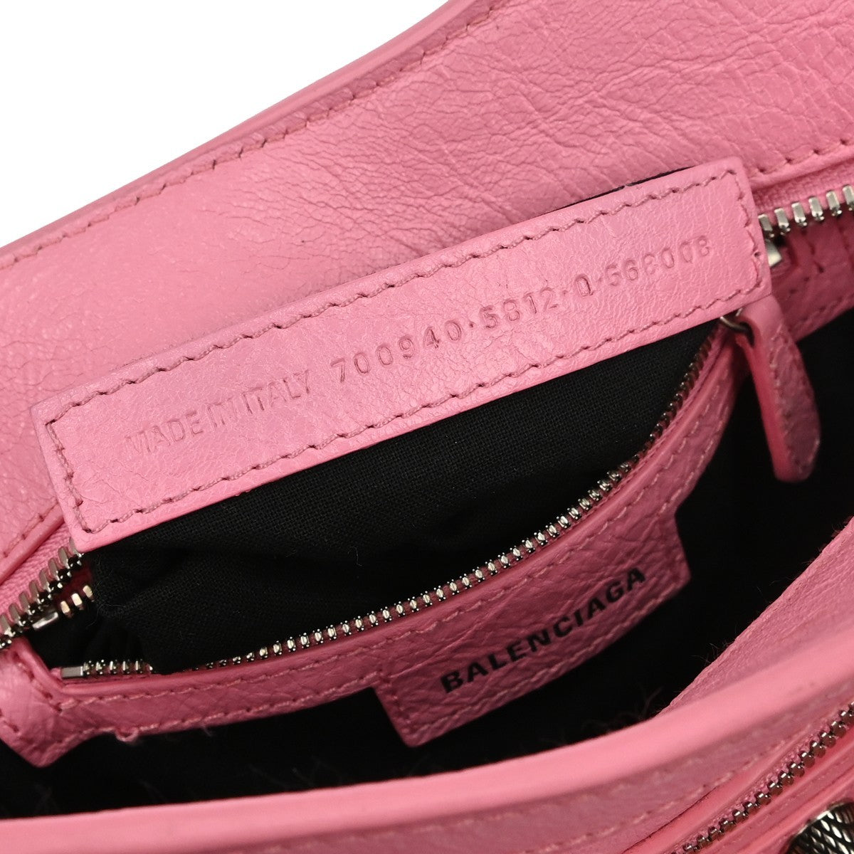 Borsa Balenciaga Neo Cagole City XS Vintage in Pelle Rosa