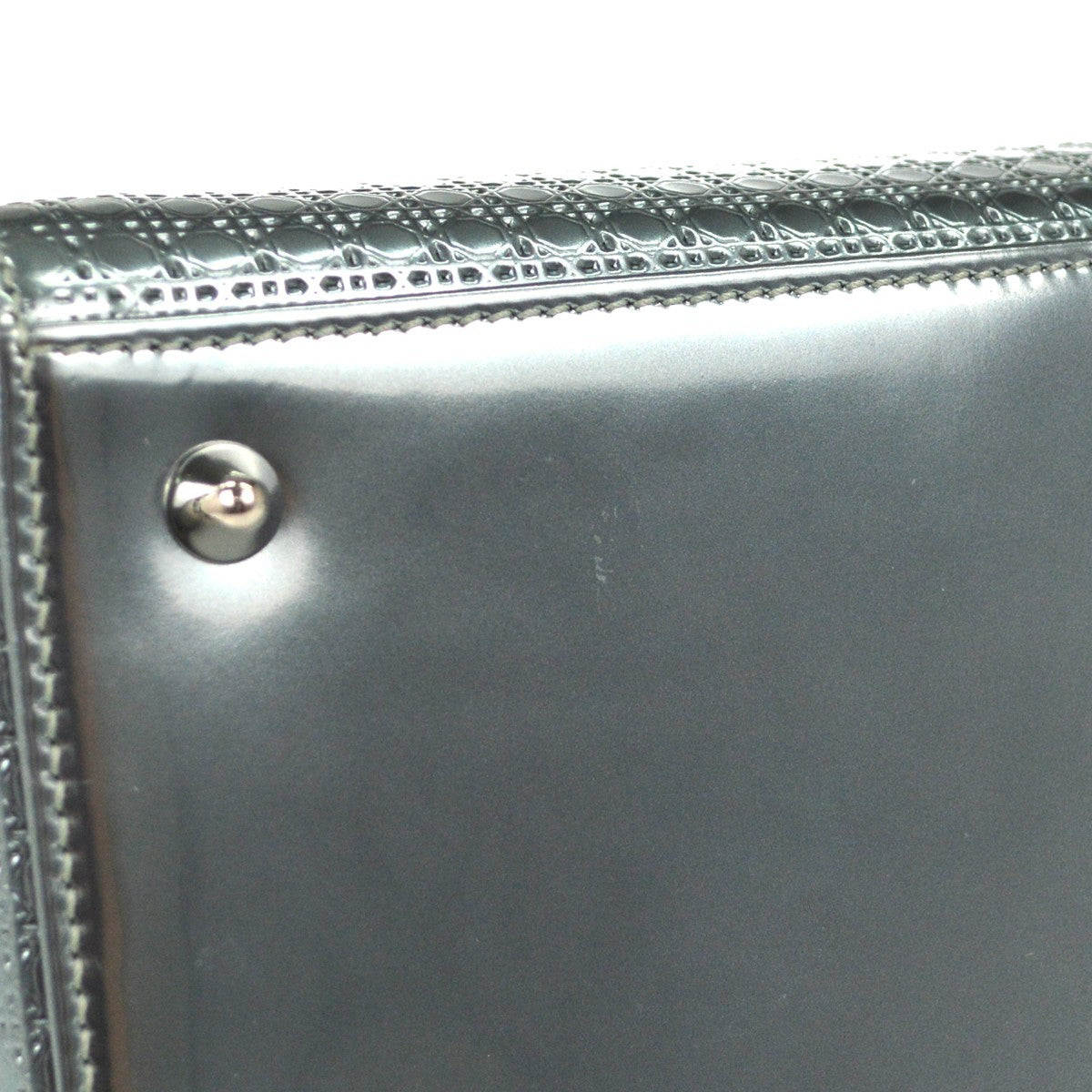 Christian Dior Metallic Silver Micro Cannage Lady Dior