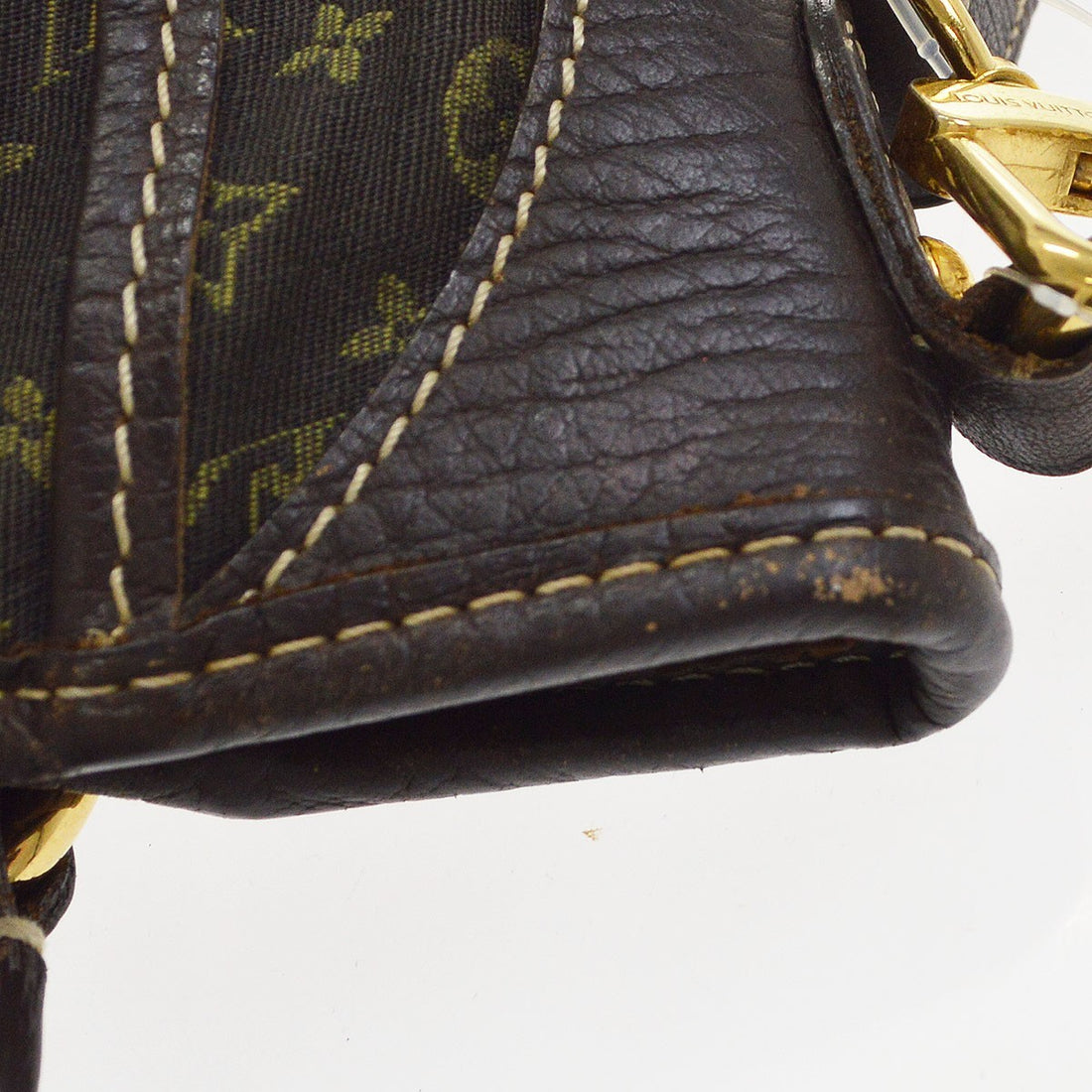 Borsa Louis Vuitton Brown Mini Lin Buzasu Anjou Bag Vintage in Mini Lin Canvas, Pelle Marrone