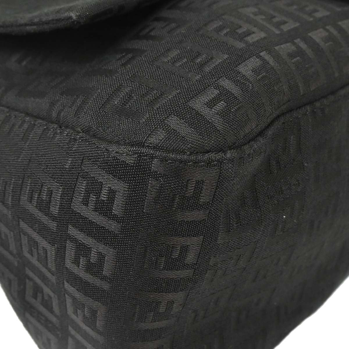 Fendi Black Canvas Zucchino Mamma Baguette Handbag