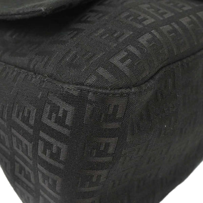Fendi Black Canvas Zucchino Mamma Baguette Handbag