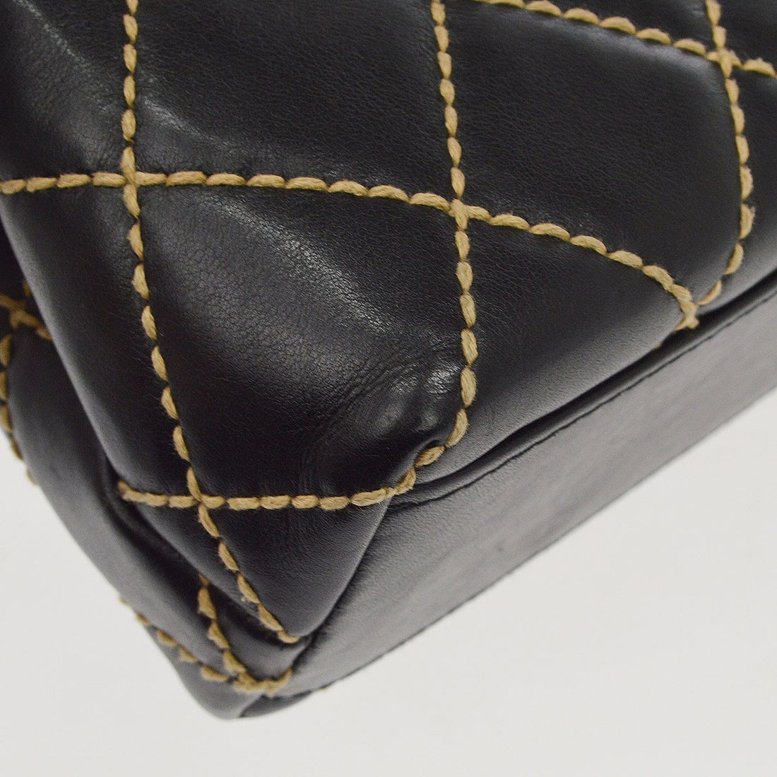 Borsa Chanel Wild Stitch Vintage in Pelle di Vitello Nera