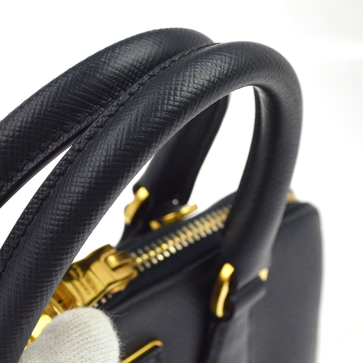 Prada Navy Leather Promenade Shoulder Handbag
