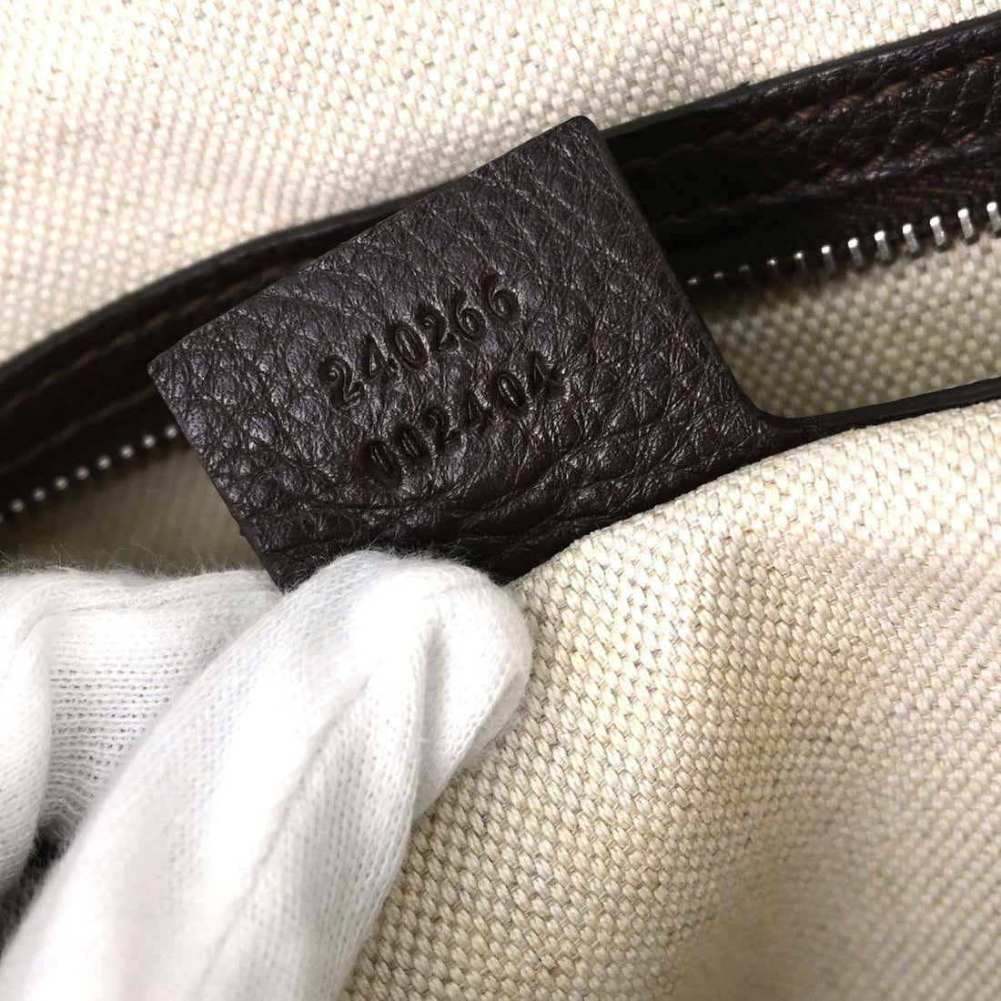 Borsa Gucci Techno Horsebit Vintage in Tela e Pelle Beige