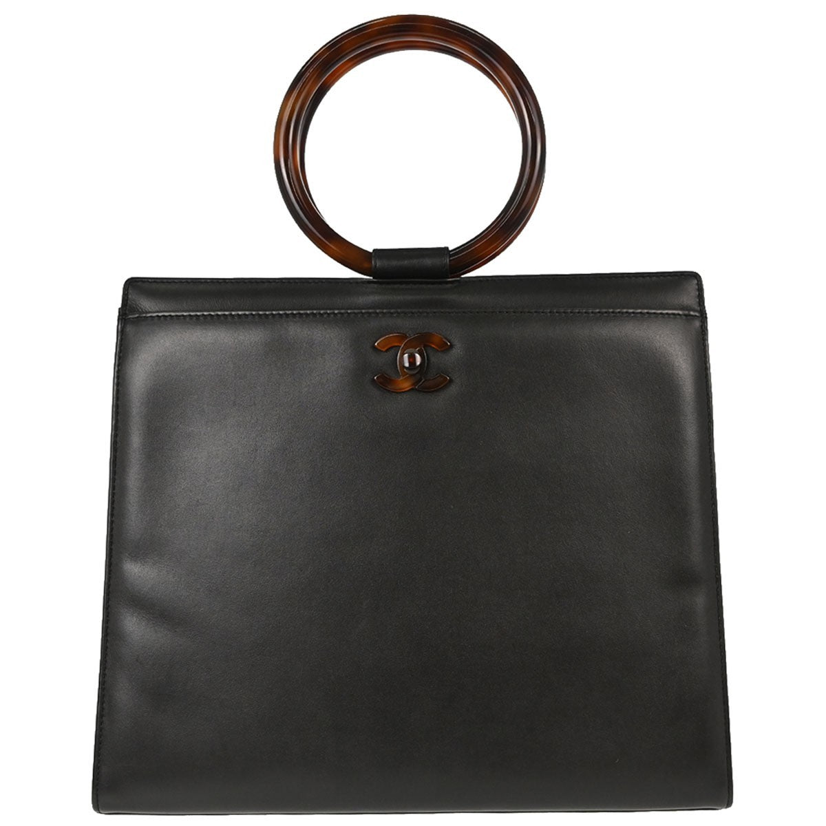 Borsa Chanel Tortoiseshell Vintage in Pelle di Vitello Nera