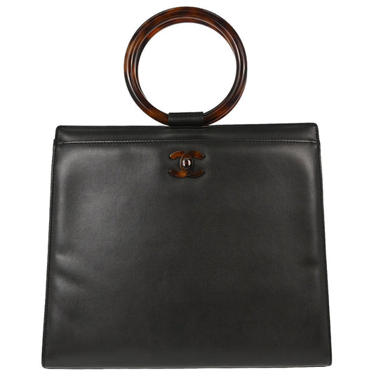 Borsa Chanel Tortoiseshell Vintage in Pelle di Vitello Nera