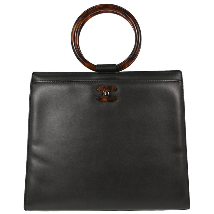 Borsa Chanel Tortoiseshell Vintage in Pelle di Vitello Nera