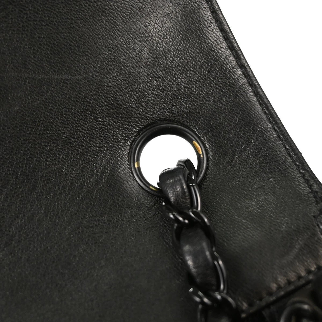 Borsa Chanel Single Flap Vintage in Pelle di Agnello Nera