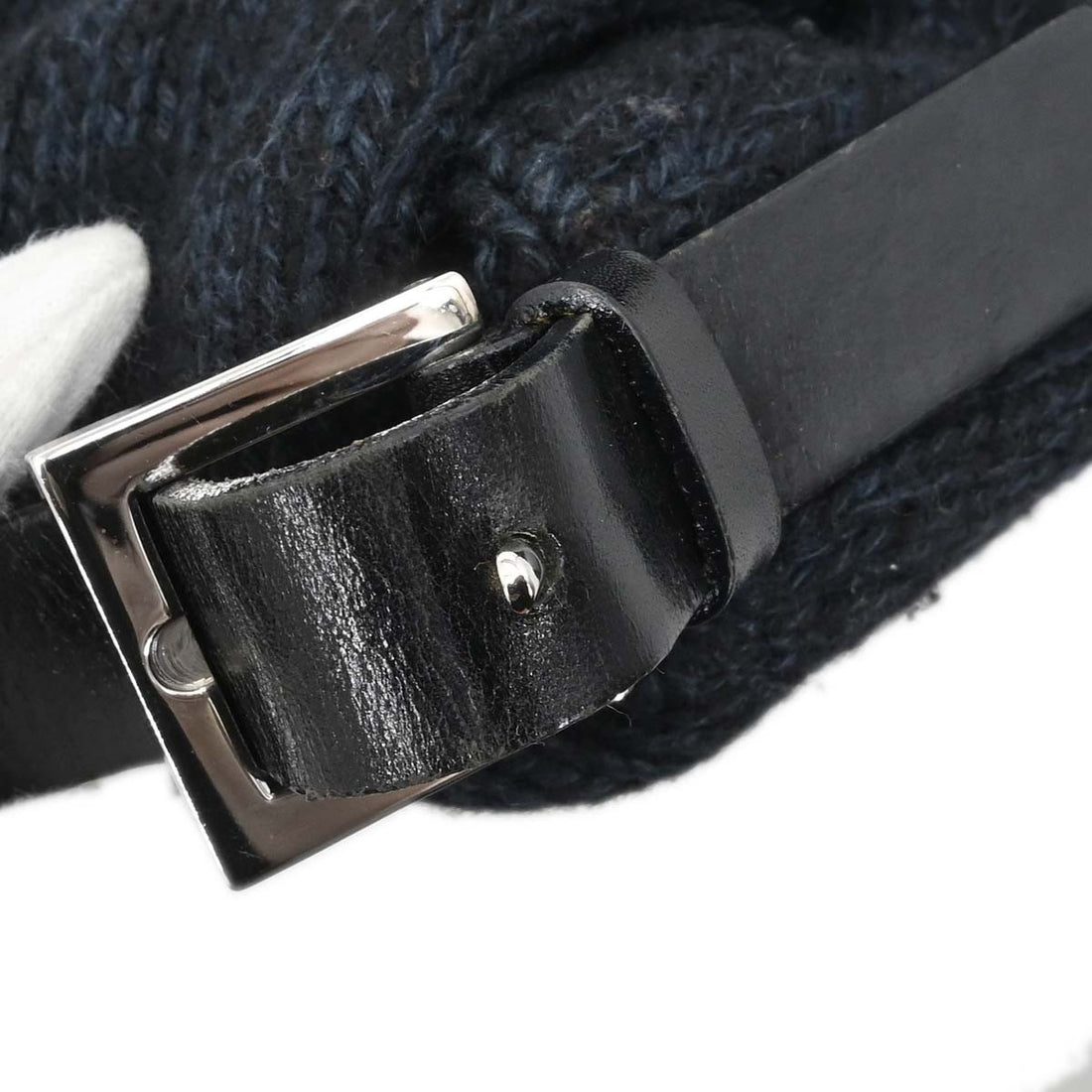 Borsa Fendi Mamma Baguette Vintage in Lana Blu Navy